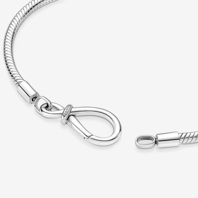 Pandora Moments Infinity Knot Snake Chain Bracelet Sterling Silver | 81729-BMIY