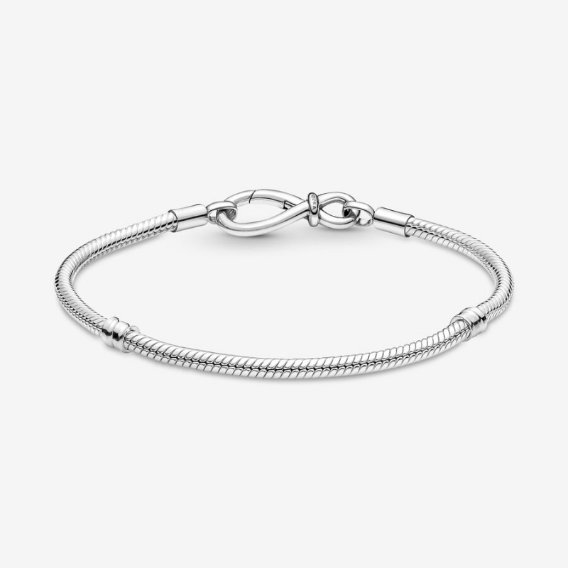 Pandora Moments Infinity Knot Snake Chain Bracelet Sterling Silver | 81729-BMIY