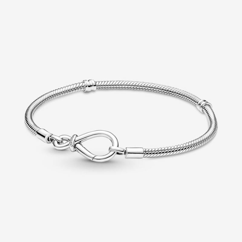 Pandora Moments Infinity Knot Snake Chain Bracelet Sterling Silver | 81729-BMIY