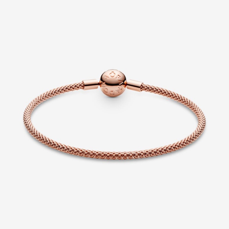 Pandora Moments Mesh Bracelet Rose Gold Plated | 48739-GAQR