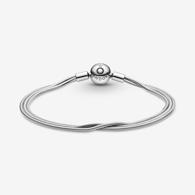 Pandora Moments Multi Snake Chain Bracelet Sterling Silver | 46921-CENF