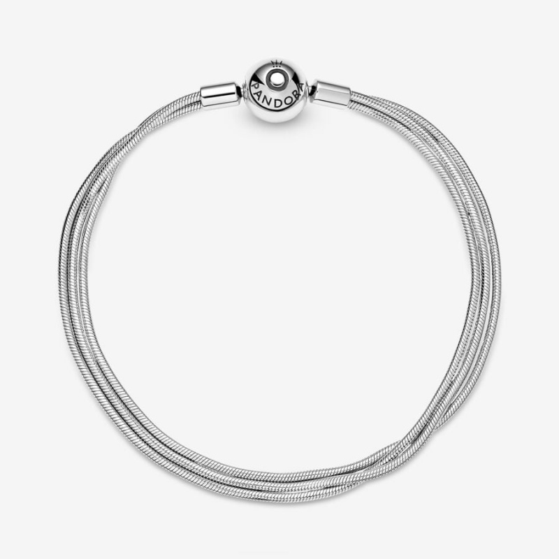 Pandora Moments Multi Snake Chain Bracelet Sterling Silver | 46921-CENF