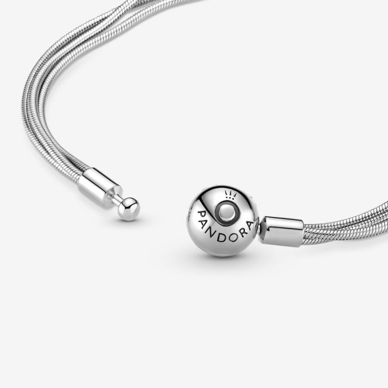 Pandora Moments Multi Snake Chain Bracelet Sterling Silver | 46921-CENF