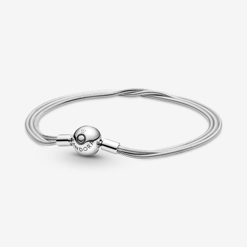 Pandora Moments Multi Snake Chain Bracelet Sterling Silver | 46921-CENF