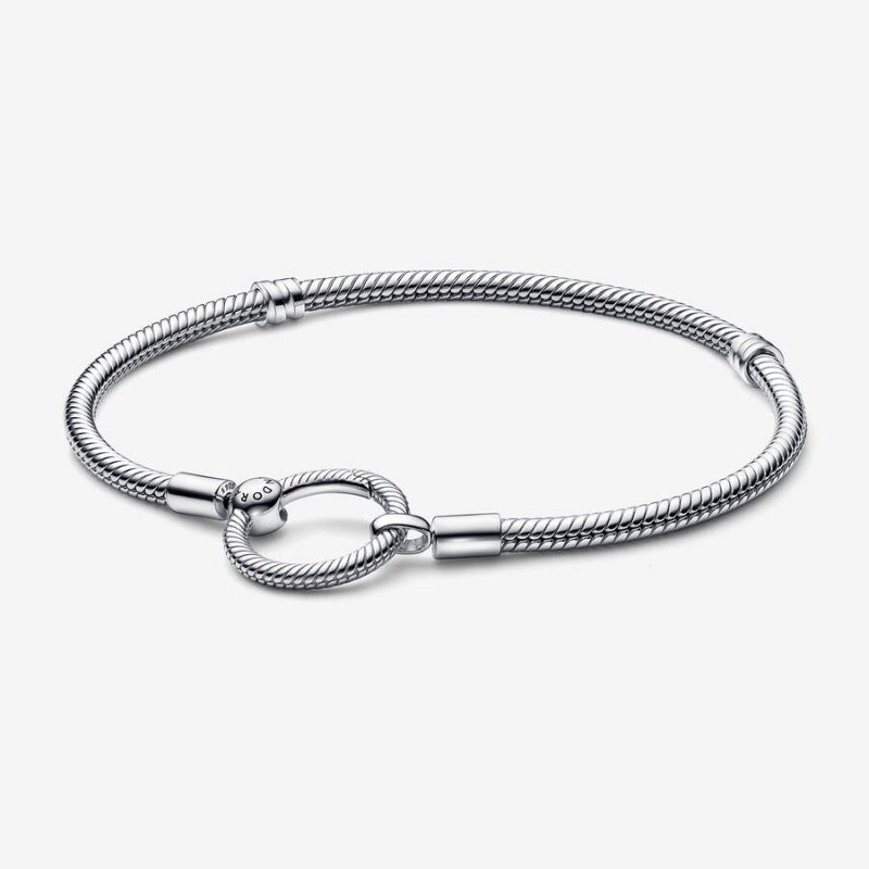 Pandora Moments O Closure Snake Chain Bracelet Sterling Silver | 69571-UVZW