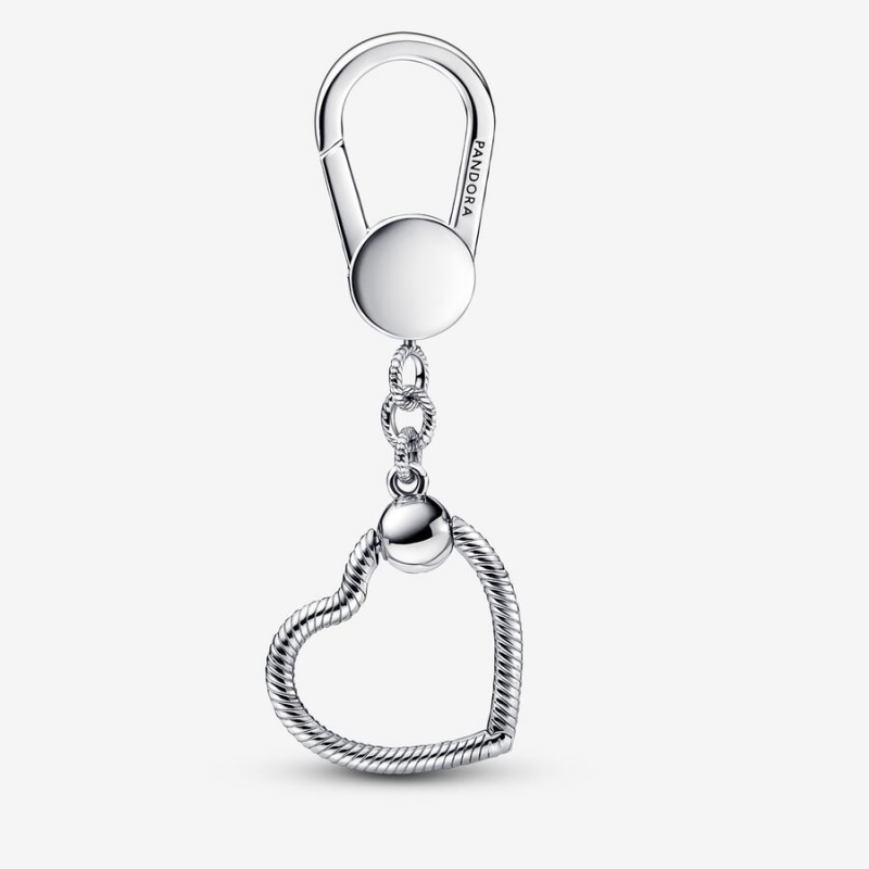 Pandora Moments Small Heart Bag Charm Holder Sterling Silver | 48257-YMJD