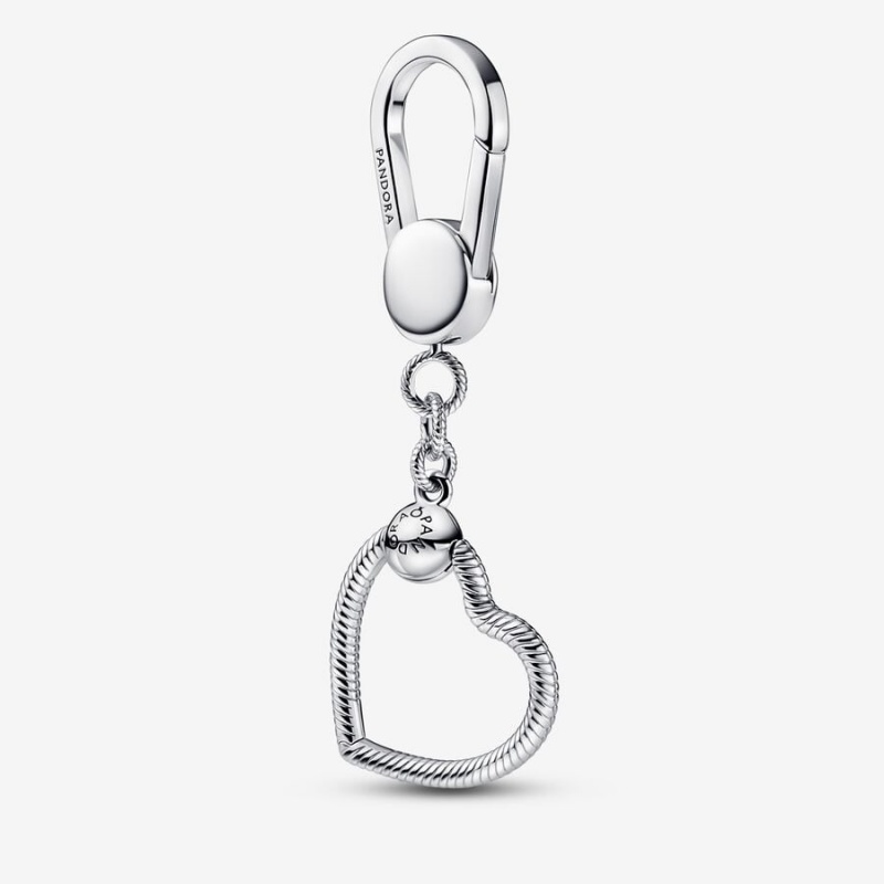 Pandora Moments Small Heart Bag Charm Holder Sterling Silver | 48257-YMJD