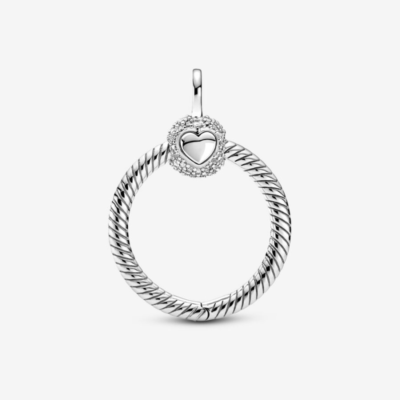 Pandora Moments Small Pavé O Pendant Sterling Silver | 50297-HQTK