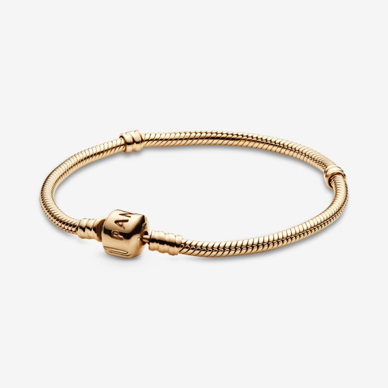 Pandora Moments Snake Chain Bracelet Gold | 41895-ZBFW