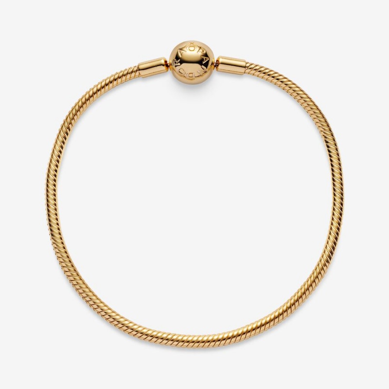 Pandora Moments Snake Chain Bracelet Gold Plated | 92413-VZYN