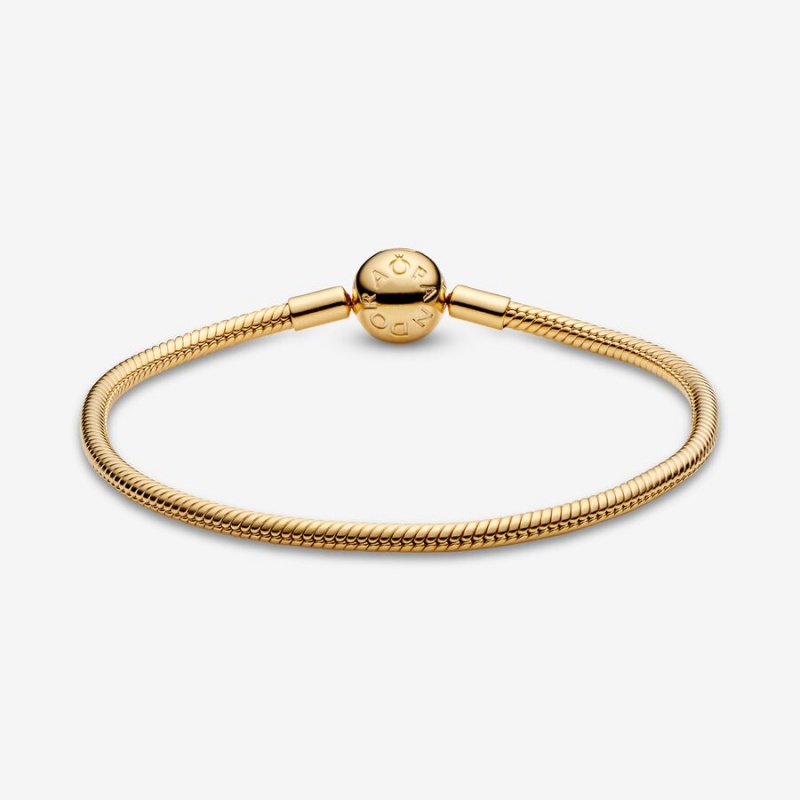 Pandora Moments Snake Chain Bracelet Gold Plated | 92413-VZYN