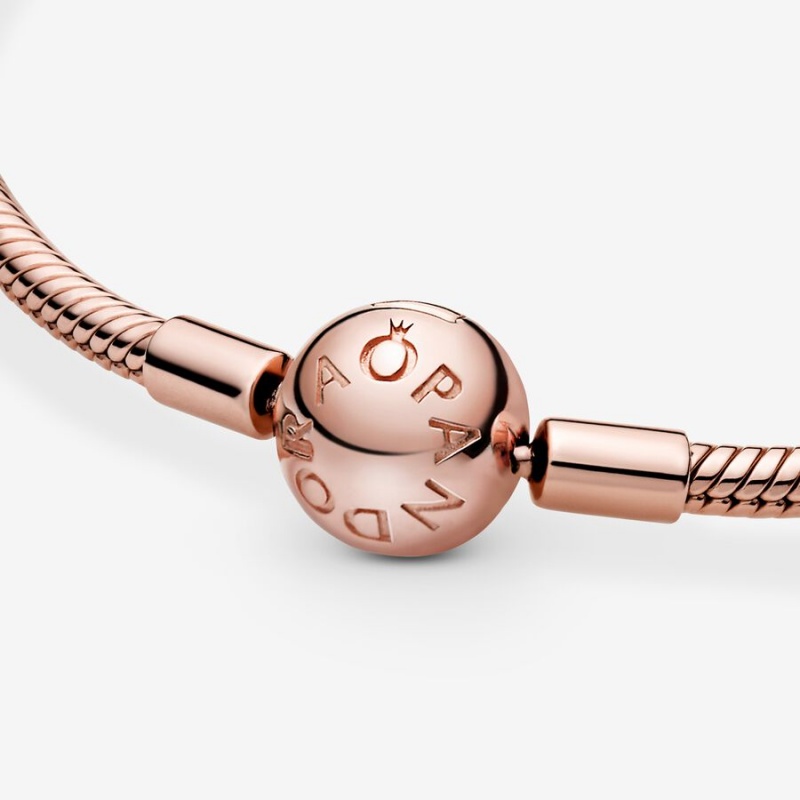 Pandora Moments Snake Chain Bracelet Rose Gold Plated | 81063-ROJS