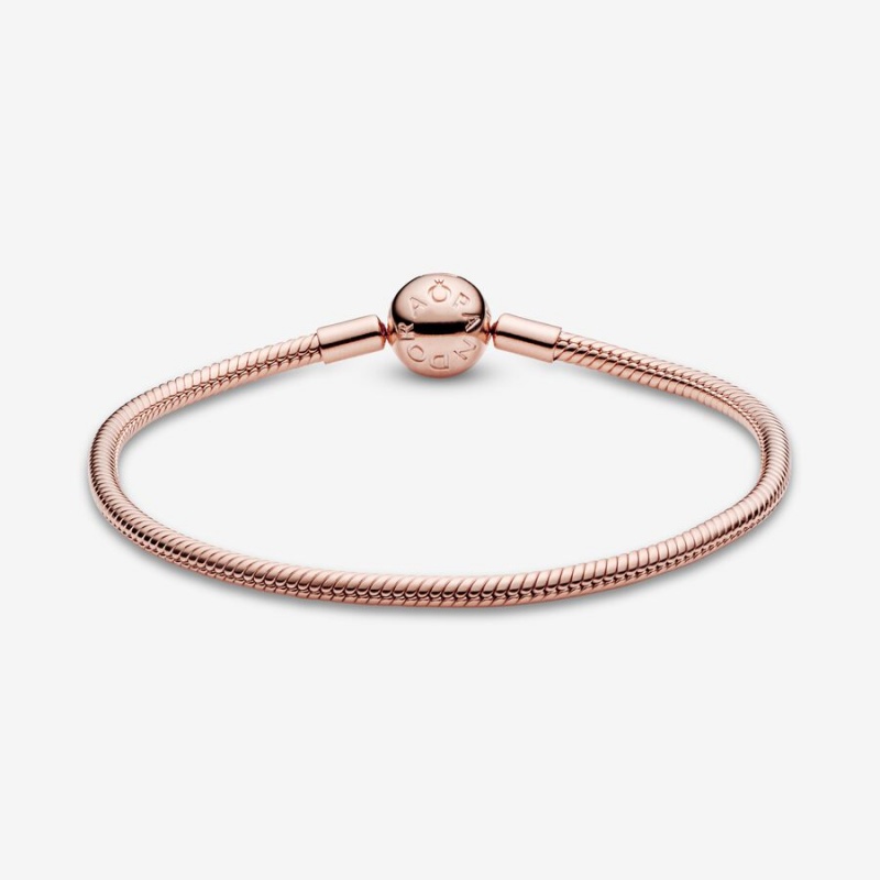 Pandora Moments Snake Chain Bracelet Rose Gold Plated | 23416-NBQF