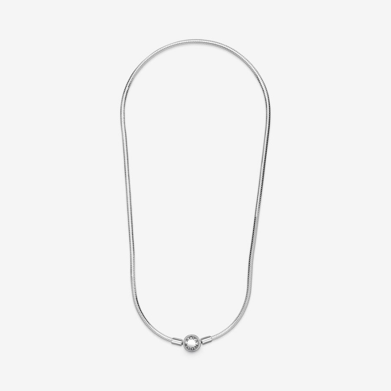 Pandora Moments Snake Chain Necklace Sterling Silver | 70618-TJDC