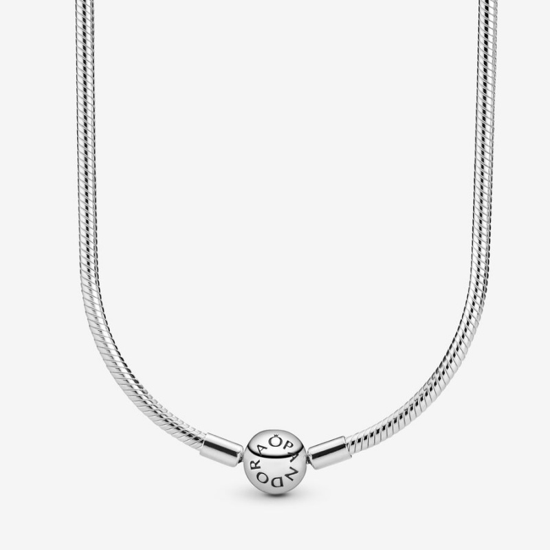 Pandora Moments Snake Chain Necklace Sterling Silver | 70618-TJDC