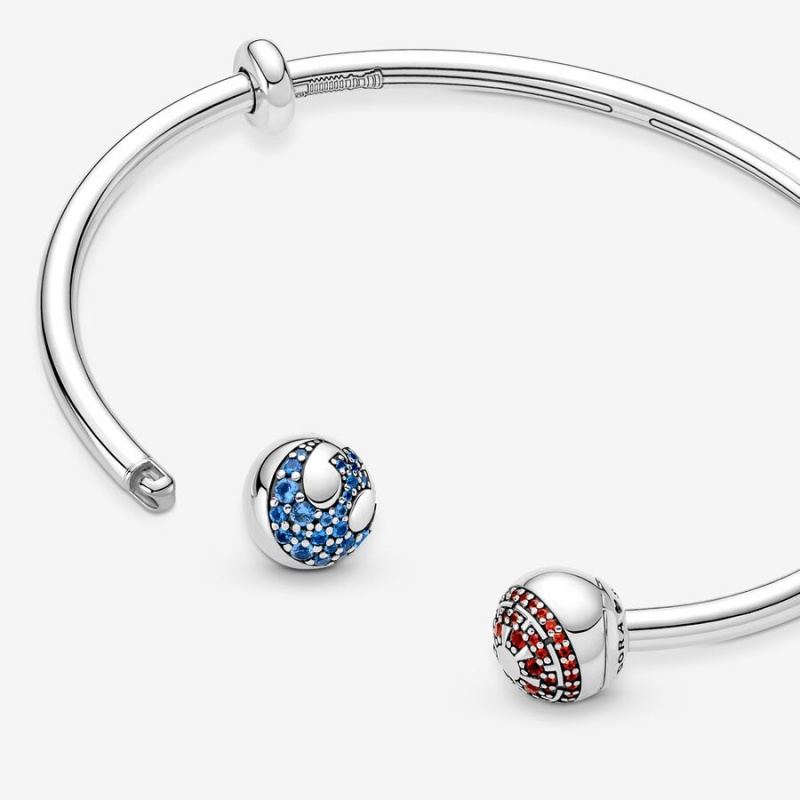 Pandora Moments Star Wars™ Light & Dark Side Logo Open Bangle Sterling Silver | 94807-WFSV