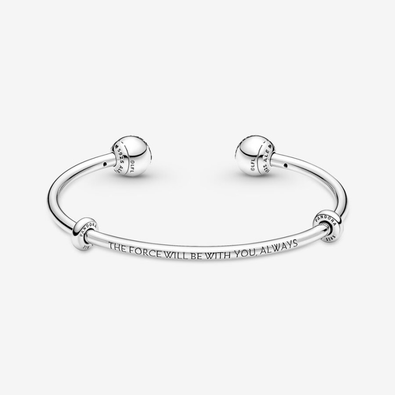 Pandora Moments Star Wars™ Light & Dark Side Logo Open Bangle Sterling Silver | 94807-WFSV