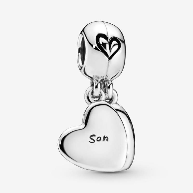 Pandora Mother & Son Heart Split Dangle Charm Pandora Us | 74596-QHOP