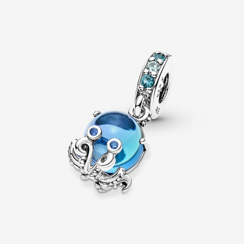 Pandora Murano Glass Cute Octopus Dangle Charm Sterling Silver | 58902-OVXC