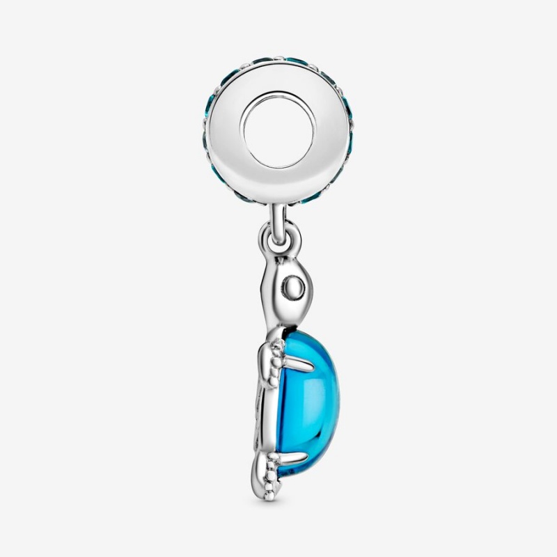 Pandora Murano Glass Sea Turtle Dangle Charm Sterling Silver | 75210-BIXU