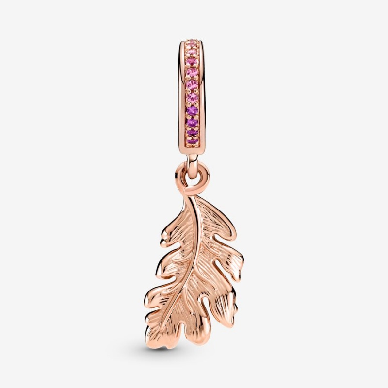 Pandora Oak Leaf Dangle Charm - FINAL SALE Rose Gold Plated | 76394-PMBE