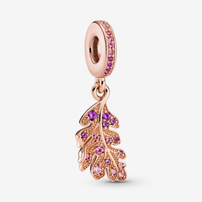 Pandora Oak Leaf Dangle Charm - FINAL SALE Rose Gold Plated | 76394-PMBE