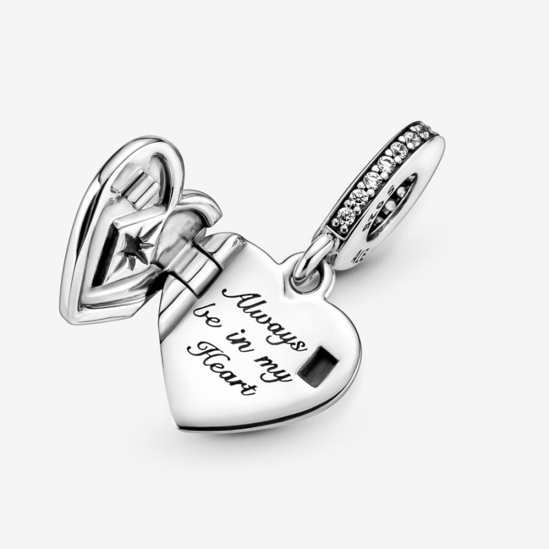 Pandora Openable Heart Locket Dangle Charm Sterling Silver | 34625-FXLD