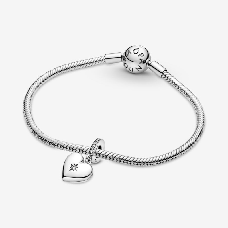 Pandora Openable Heart Locket Dangle Charm Sterling Silver | 34625-FXLD