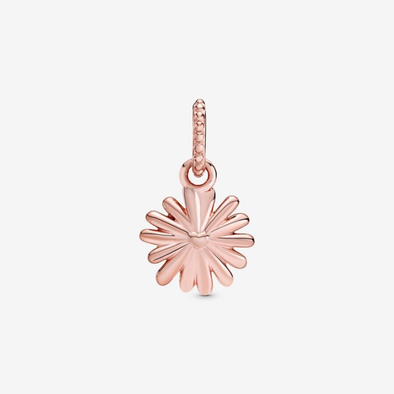 Pandora Pink Daisy Flower Dangle Charm Rose Gold Plated | 70693-KXRM