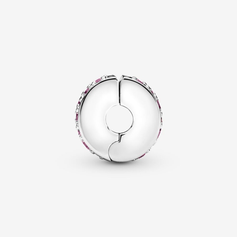 Pandora Pink Pavé Clip Charm Sterling Silver | 13789-BWSJ