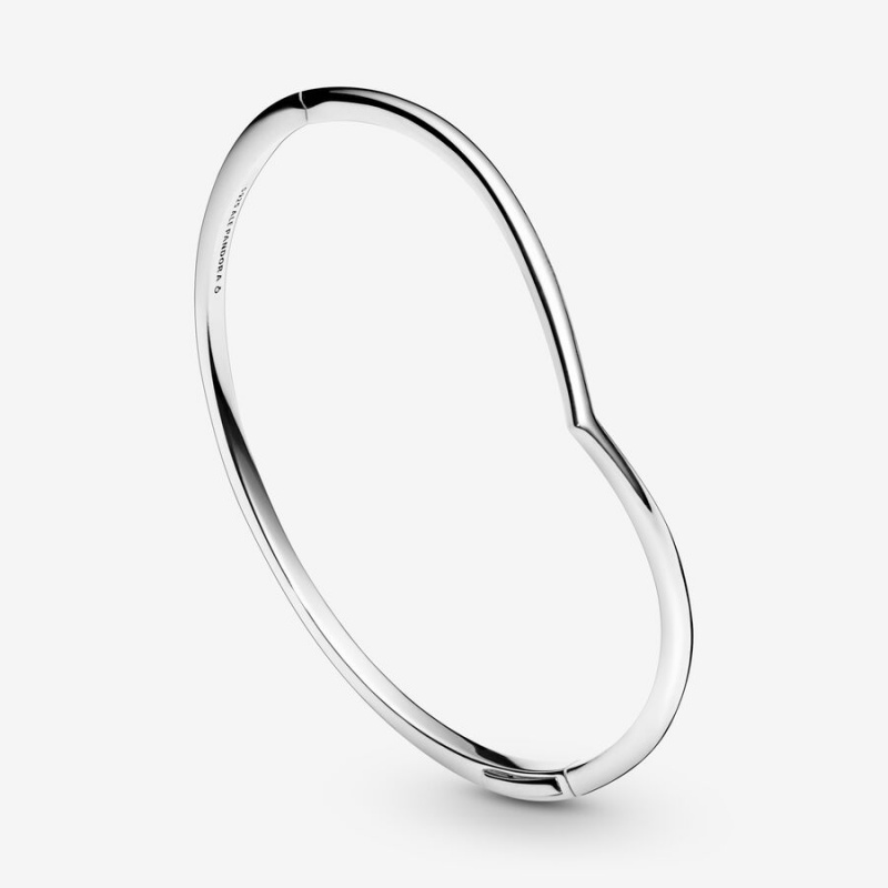 Pandora Polished Wishbone Bangle Sterling Silver | 51648-HZMR