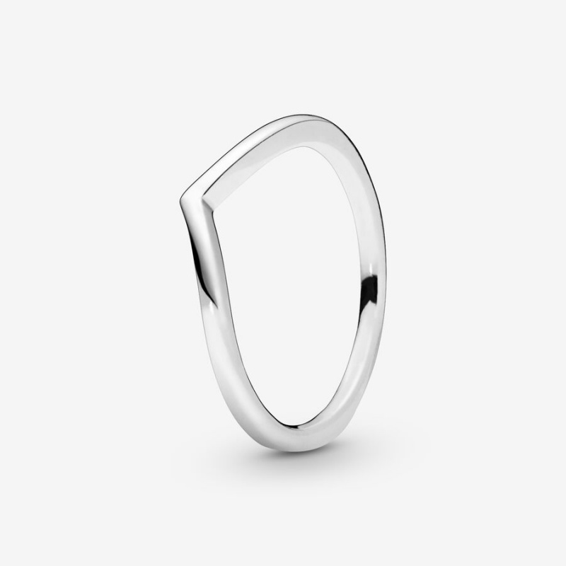 Pandora Polished Wishbone Ring Chevron Rings | 35716-GEFY