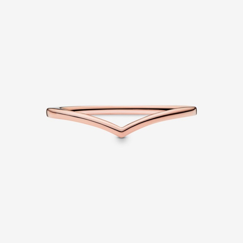 Pandora Polished Wishbone Ring Rose Gold Plated | 85310-FOHP