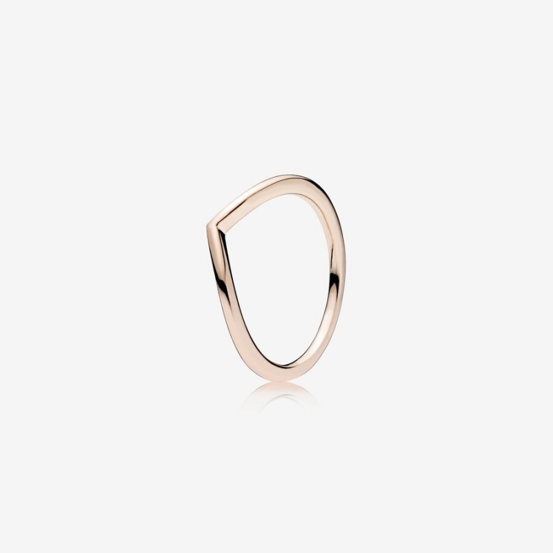 Pandora Polished Wishbone Ring Rose Gold Plated | 85310-FOHP