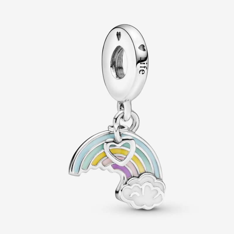 Pandora Rainbow and Cloud Dangle Charm Sterling Silver | 19457-ZBVI