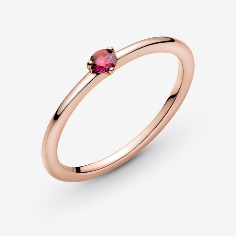 Pandora Red Solitaire Ring Rose Gold Plated | 38941-SNRP