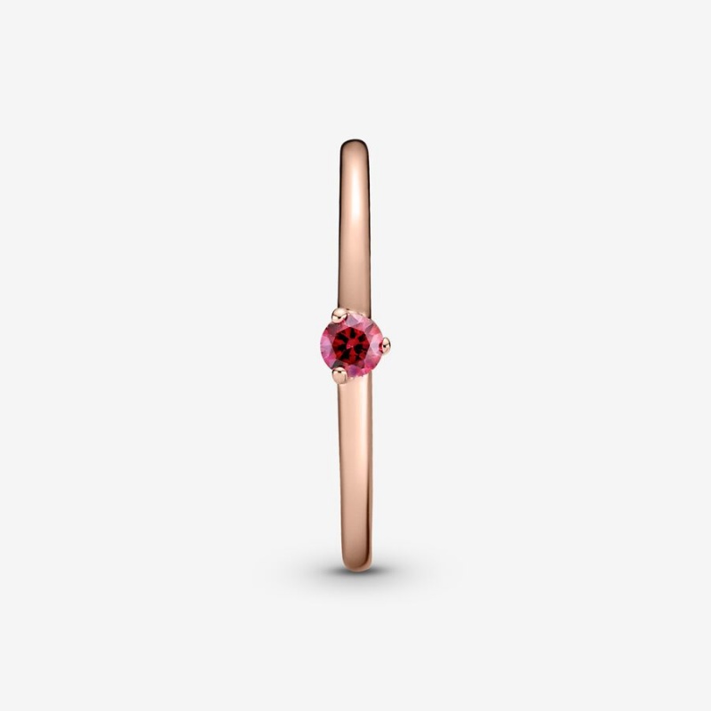 Pandora Red Solitaire Ring Rose Gold Plated | 38941-SNRP