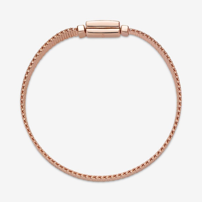 Pandora Reflexions Long Clasp Pavé Bracelet Rose Gold Plated | 04796-GZUH