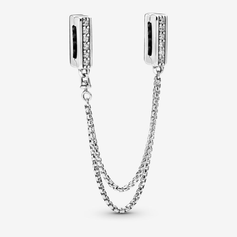 Pandora Reflexions™ Sparkling Safety Chain Clip Charm Sterling Silver | 12693-DFNX