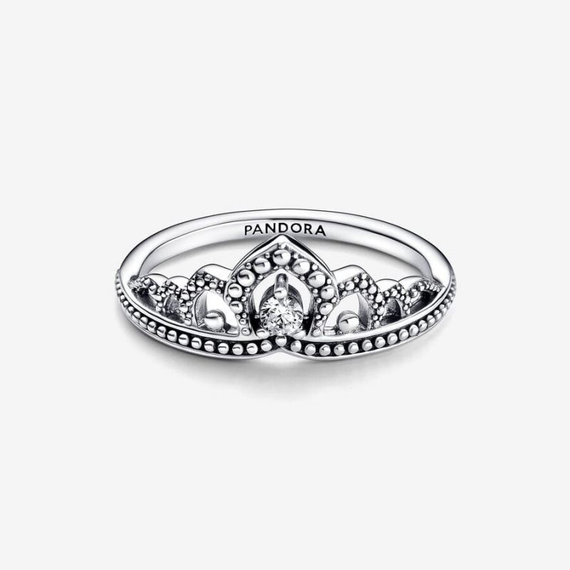 Pandora Regal Beaded Tiara Ring Sterling Silver | 04632-EAYX