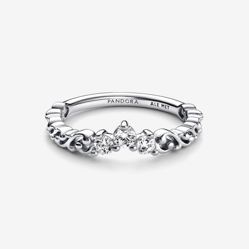 Pandora Regal Swirl Tiara Ring Sterling Silver | 43297-XHJQ