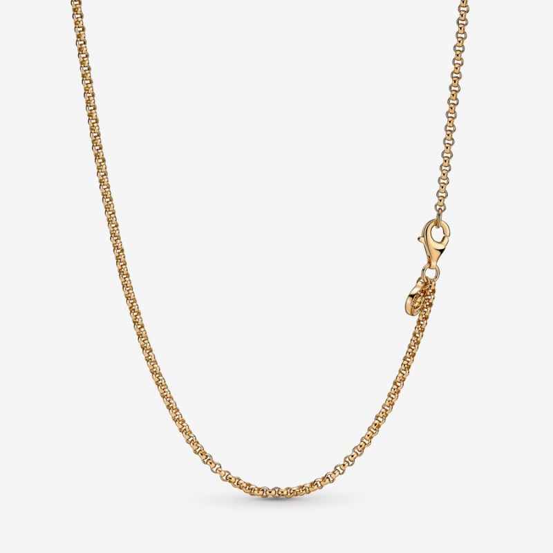 Pandora Rolo Chain Necklace Gold Plated | 28356-KBWO