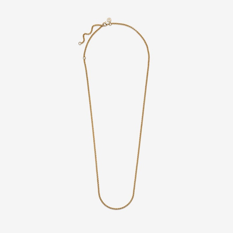 Pandora Rolo Chain Necklace Gold Plated | 28356-KBWO