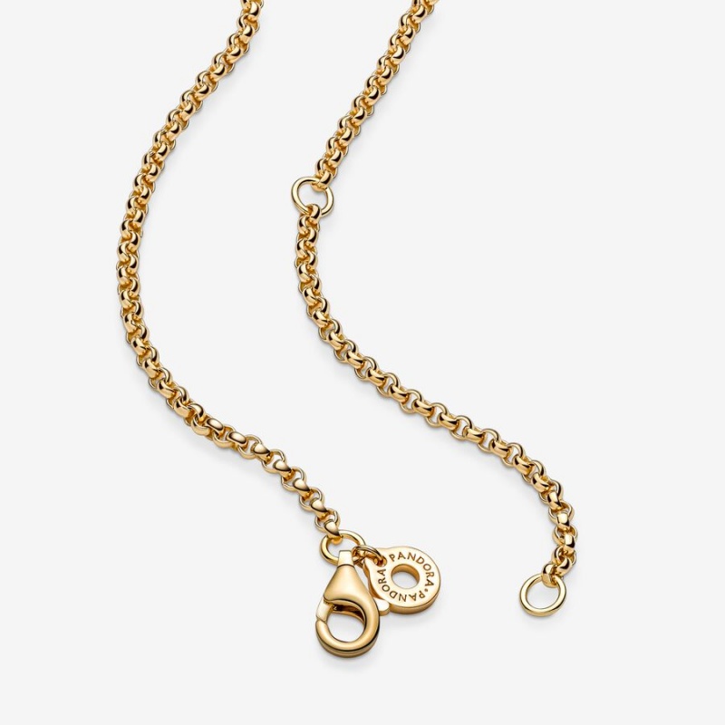 Pandora Rolo Chain Necklace Gold Plated | 28356-KBWO