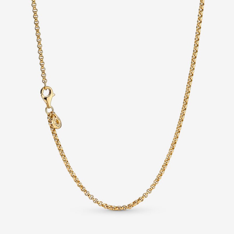 Pandora Rolo Chain Necklace Gold Plated | 28356-KBWO