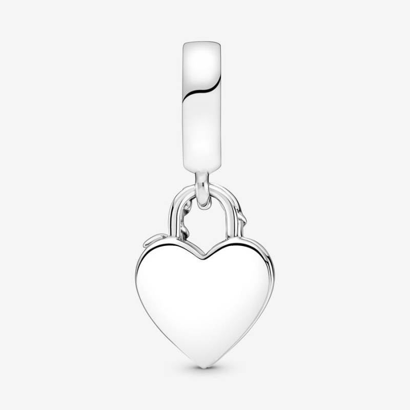 Pandora Rose Heart Padlock Dangle Charm Sterling Silver | 35861-SQTH