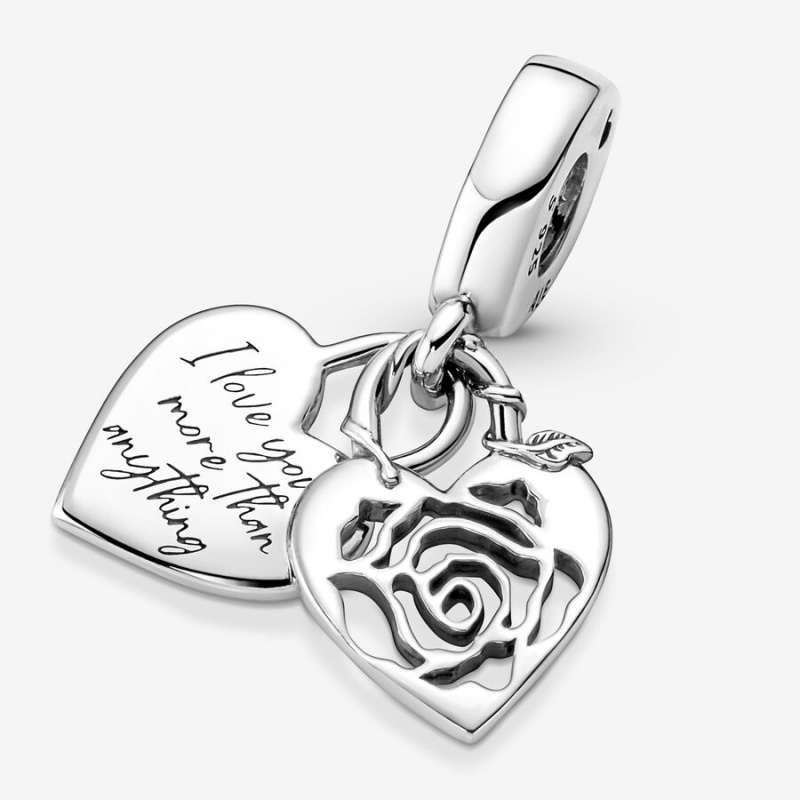 Pandora Rose Heart Padlock Dangle Charm Sterling Silver | 35861-SQTH