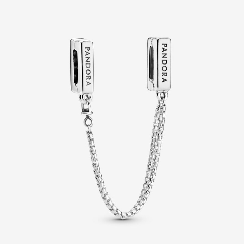 Pandora Safety Chain Clip Charm Sterling Silver | 14057-VYZX