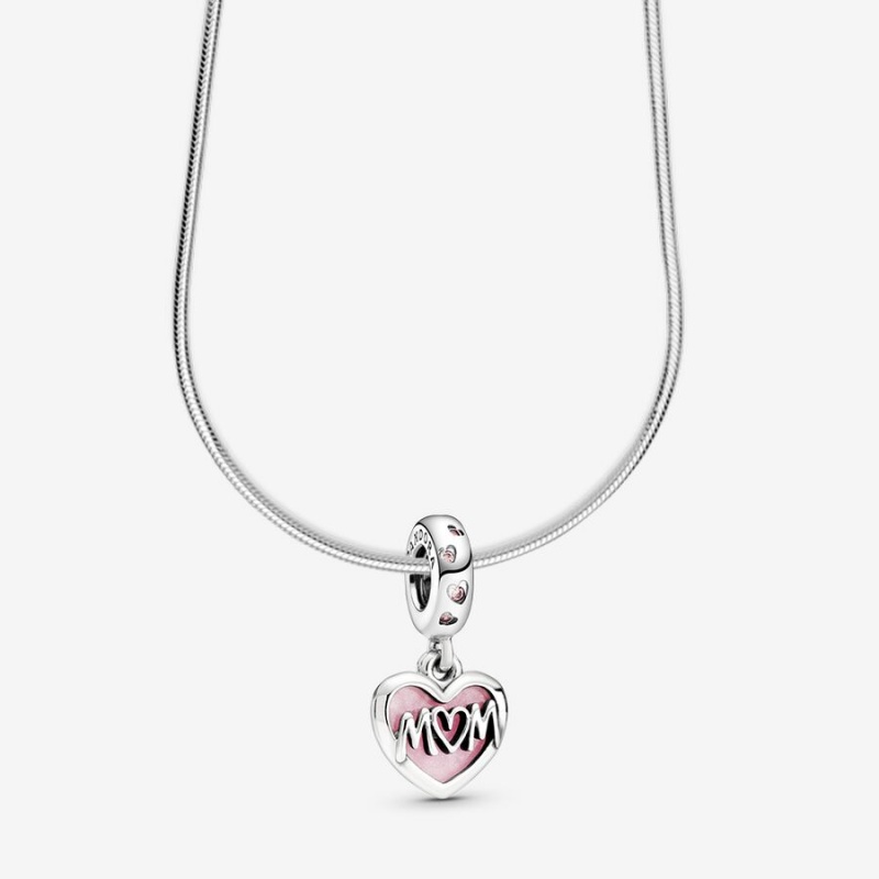 Pandora Script Heart Mom Necklace Set | 82743-AUEX