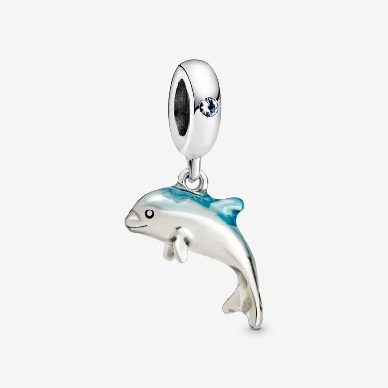 Pandora Shimmering Dolphin Dangle Charm Sterling Silver | 70238-DAWZ